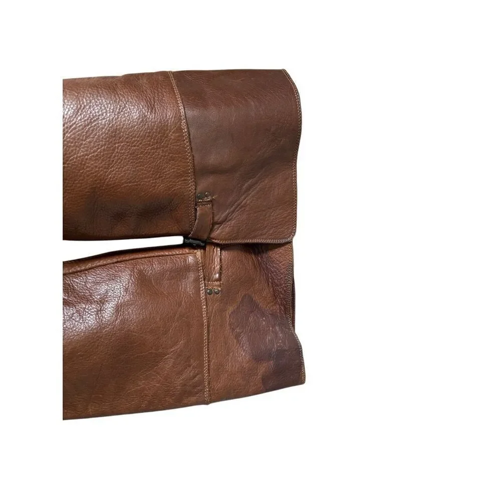 Frye Over The Knee Western Leather Boots size 8 B Brown